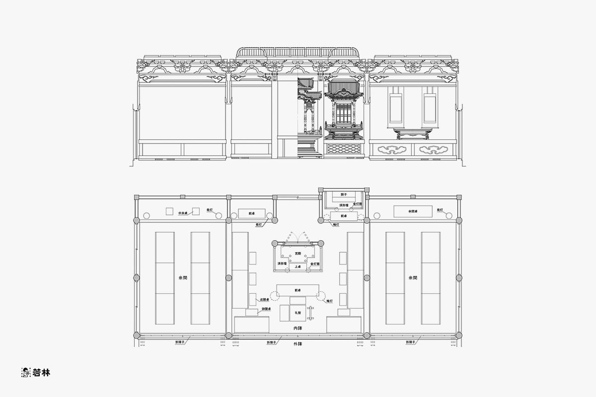 ご寺院の内装工事代表事例（提案図面）